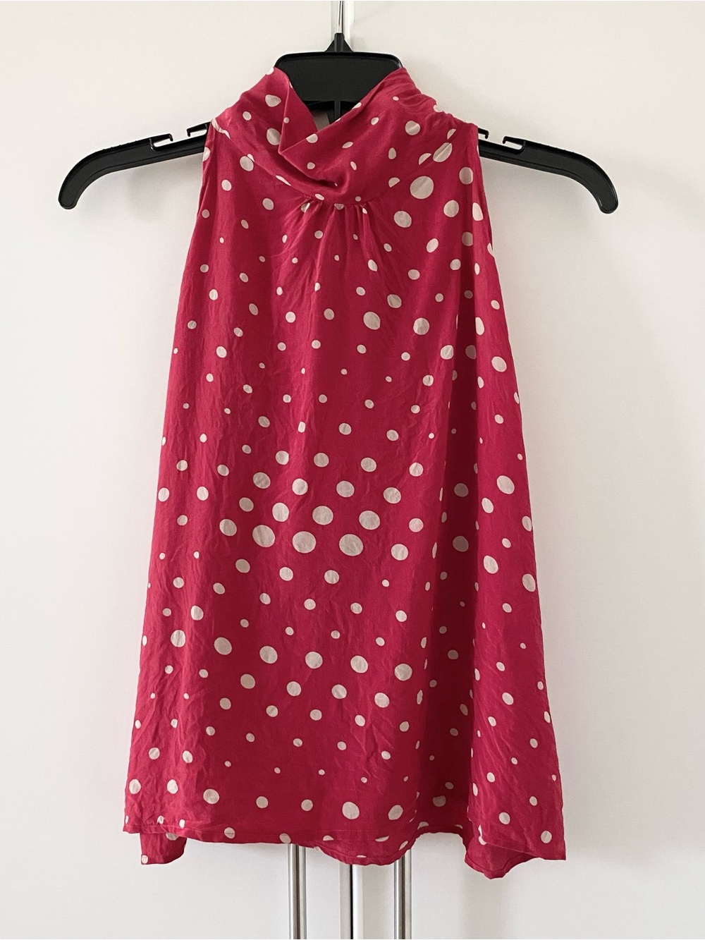 Vintage Sash Silk Polka Dot Blouse Top